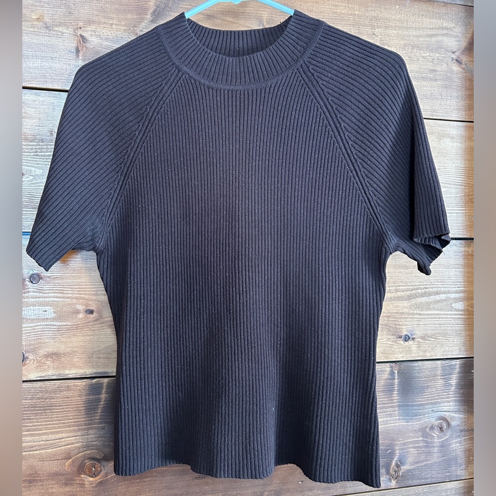 Vintage Casual Corner Chocolate Brown Ribbed Mock Turtleneck Sweater